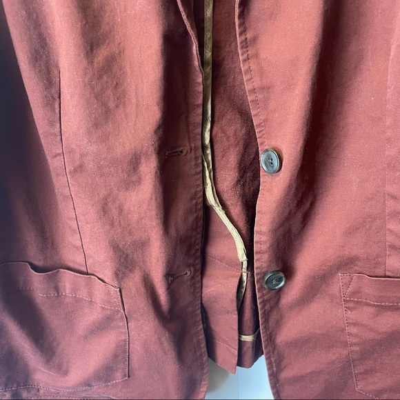 Eddie Bauer size 14 blazer burgundy brown button up - Picture 2 of 4